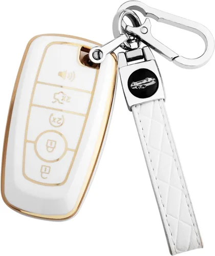 Miniatura 9 de XIYANG TRADE Funda para llavero Ford con llavero, funda para llavero para Ford Explorer Fusion Escape Edge Expedition F150 F250 F350 F450 F550 Azul