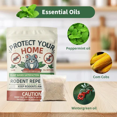 Miniatura 2 de Bolsas repelentes de ratones, paquete de 10 unidades de aceite de menta, disuasorio para roedores y ratones, adecuadas para uso en interiores