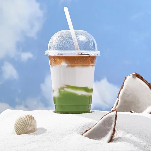 Miniatura 3 de Paquete de 100 vasos de plástico transparente de 12 onzas con tapas de cúpula, tazas desechables de parfait de postre para helado, bebidas de café