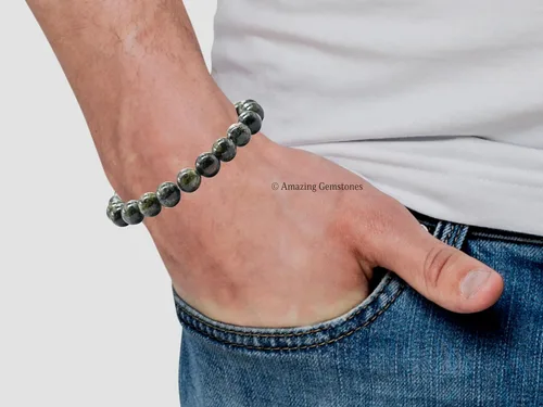 Miniatura 841 de Amazing Gemstone Pulsera de cristal para mujeres y hombres, pulsera de cristal curativo de protección, pulsera elástica con cuentas de piedras