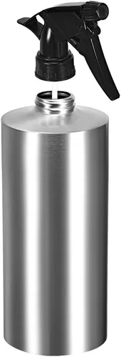 Miniatura 3 de uxcell Botella rociadora de acero inoxidable 304 de 18.5 onzas con pulverizador de niebla fina, recipiente vacío recargable para cocina, baño