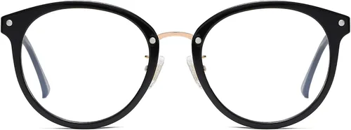 SOJOS Lentes de lectura de luz azul redondos estilo retro TR90 para mujeres y hombres. Lentes para computadoras. Gafas de protección contra la luz