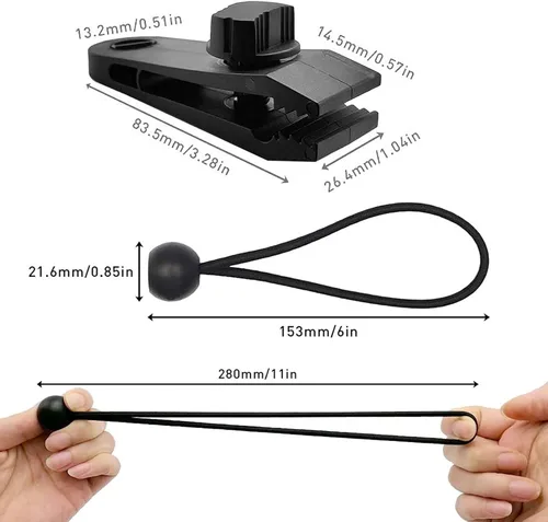 Miniatura 2 de 24 clips de lona y cuerdas elásticas para bolas, abrazaderas de lona, agarre de bloqueo resistente, clips de sujeción para toldo de piscina
