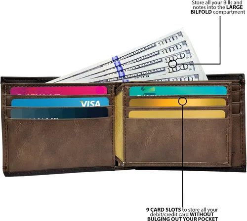 Miniatura 5 de Dockers Mens piel Capacidad extra Slimfold Bifold Wallet