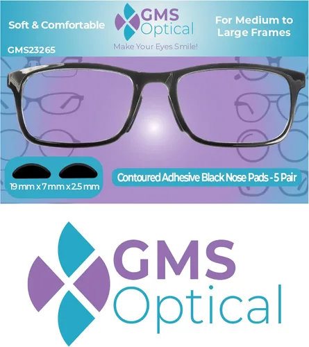 Miniatura 7 de GMS Optical® 0.98 pulgadas Almohadillas de nariz para anteojos antideslizantes de suave silicona moldeada adhesiva con apoyo súper adherente - 5