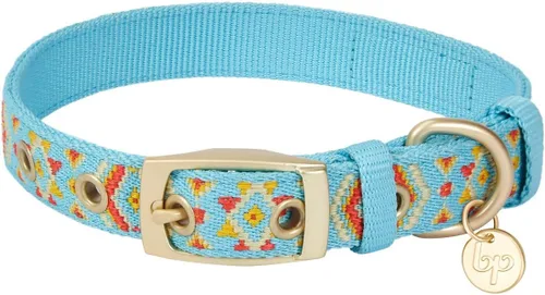 Miniatura 5 de Blueberry Pet - Collar ajustable para perro con estampado tribal sudoccidental en azul celeste, con hebilla de metal, para cuello de 13-16.5