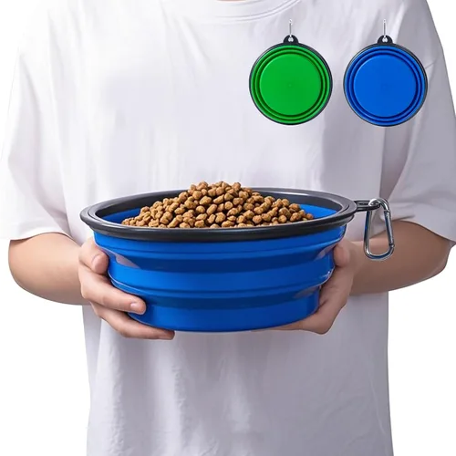 Miniatura 12 de Tazón para Perros Cuencos Plegables para Mascotas, Paquete de 2 Cuencos Plegables de Agua para Perros para Gatos y Perros, Plato Portátil de Verde +