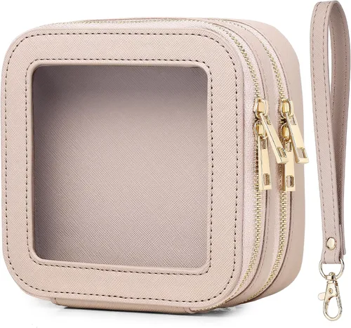 Miniatura 9 de Pinkmik Pequeña bolsa de maquillaje, mini estuche transparente para maquillaje y neceser con cremallera, organizador de bolsos para mujer