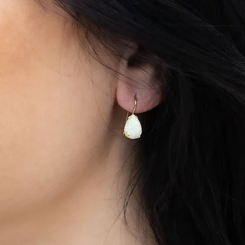 Miniatura 3 de 14K Solid Gold Earrings - Gemstone Earrings for Women - 14K Gold Earrings for Women - Birthstone Earrings - Teardrop Earrings for Women - Gold