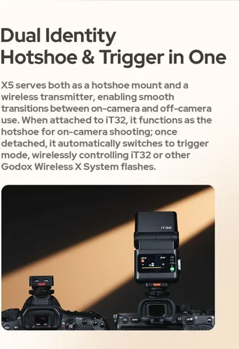 Miniatura 5 de Godox IT32 TTL Flash de cámara con X5C FlashTrigger para cámaras Canon, zapata magnética y disparador 2 en 1, pantalla táctil colorida, cabezal