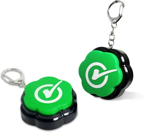 Miniatura 11 de Yes No Sound Buzzers, botones portátiles de llavero con sonido, juego de 2 zumbadores de respuesta, zumbadores para espectáculos de juegos Sí No