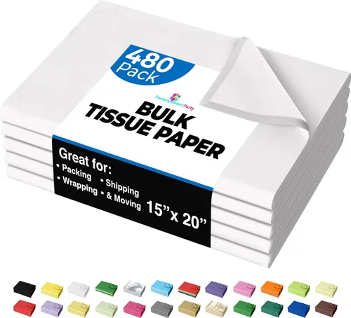 Miniatura 34 de Party Solids Papel de Seda Negro para Bolsas de Regalo - Papel de Seda a Granel Negro de 20" X 30", 480 Hojas - Papel Prensa de 10 lb para Embalaje