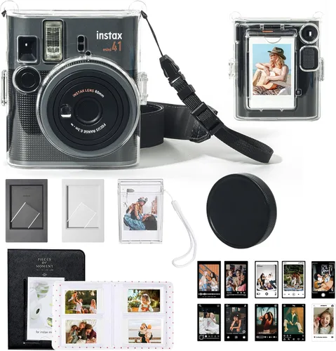Miniatura 13 de Mini 41 Funda protectora para cámara instantánea Fujifilm Instax Mini 41, funda de cuero PU retro para cámara Mini 41 con álbum de fotos mini de 64