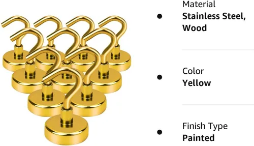 Miniatura 5 de E BAVITE Ganchos magnéticos fuertes resistentes, imanes de tierras raras de 22 libras para refrigerador, hogar, cocina, oficina, crucero, paquete