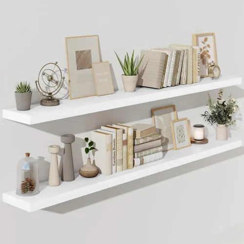 Miniatura 29 de Fun Memories Estantes flotantes – Estante de pared de 9.3 pulgadas de profundidad para decoración y almacenamiento – Estantería de exhibición