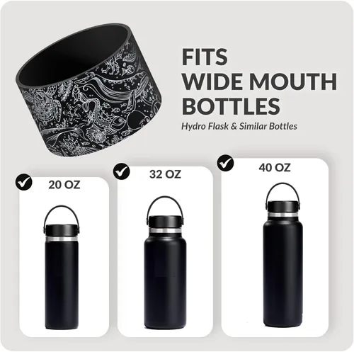 Miniatura 2 de Funda protectora de silicona tipo bota para botella para Owala FreeSip de 40 oz, Hydro Flask de 32-40 oz, Iron Flask, Takeya, Thermoflask