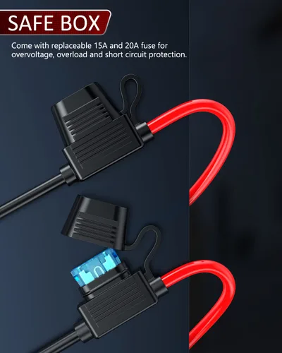 Miniatura 5 de ELECTOP Conector de 45 A a terminal de anillo tórico, compatible con adaptador de puerto de anuncios, cable conector de batería de 10 AWG