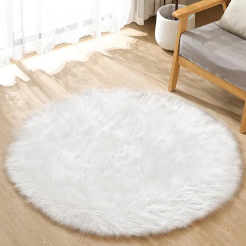 Miniatura 28 de ORINOVA Alfombras de pelo sintético lavable de color gris plateado claro para dormitorio, alfombra de felpa para sala de estar, alfombra