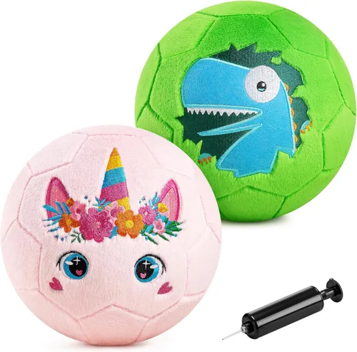 Miniatura 10 de ZOOJOY Balón de fútbol interior para niños pequeños de 1 a 3 años, pelota de fútbol silenciosa para bebé, felpa suave inflable con bomba, juguetes