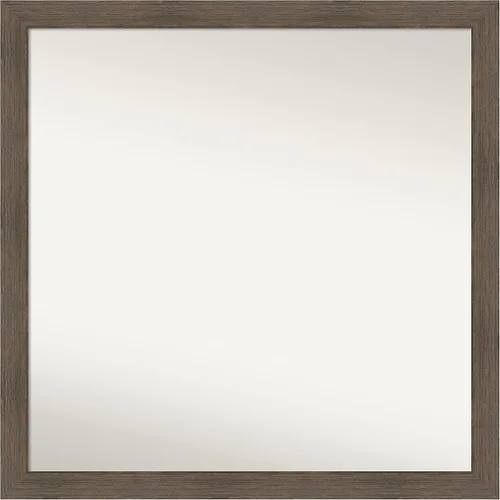 Miniatura 447 de Amanti Art Espejo de pared personalizado no biselado (24 x 27 pulgadas), marco estrecho de nogal chipre - varios tamaños personalizados - Espejo