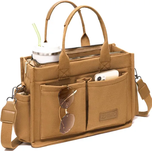 Miniatura 16 de Bolso de lona para mujer, bolsos cruzados para mujer, bolsos de trabajo para computadora portátil, bolso grande de mano para enfermera o profesora
