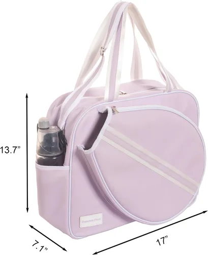 Miniatura 2 de Remobia Hicol Bolso deportivo grande de piel sintética púrpura para mujer, bolsa de hombro para raqueta de tenis, bolsa de mano de tenis para 2