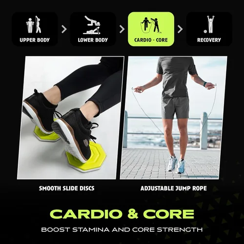 Miniatura 5 de Rage Fitness Ex Kit 9 en 1 gimnasio en una bolsa – Bandas elásticas, para glúteos y resistencia con asas, anclaje de puerta, viajes, oficina