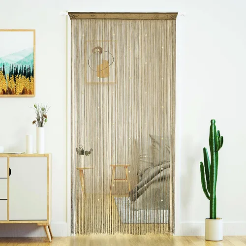 Miniatura 13 de YaoYue Cortina de Hilos con Cuentas para Puerta, Cortinas de Hilos para Puerta, con Borlas, Cuentas, Franja Colgante, Divisores de Habitación