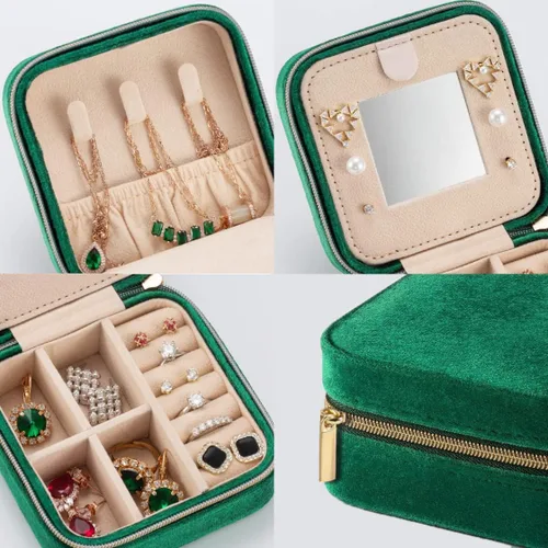 Miniatura 5 de Joyeros para mujer, joyero de viaje, organizador de viaje de joyería, pequeño joyero para mujer, estuche de viaje de joyería, organizador de aretes