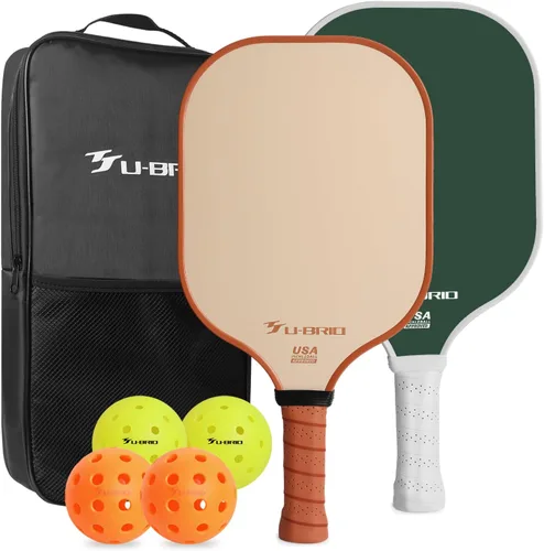 Miniatura 9 de Pickleball Paddles Set of 2 Paddles 4 Balls and 1 Bag Pickleball Set 16MM Fiberglass Pickleball Paddle for Men Women, Pickleball Gifts for Women/Men