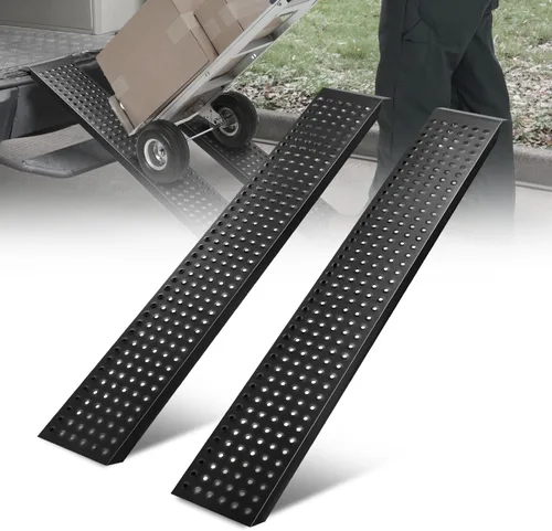 Auto Dynasty Rampas de carga de acero resistentes de 63" x 9", capacidad de 880 LBS para motocicletas, remolques, rampas de acero para camionetas