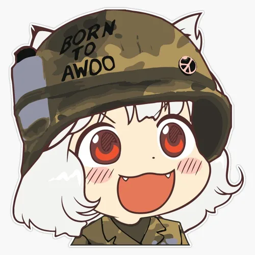 HOF Trading Awoo Anime Girl Big Smile Kekistan Army Military Born to Awoo with Peace Symbol #Trumpanime Hd Online Store - Adhesivo de vinilo