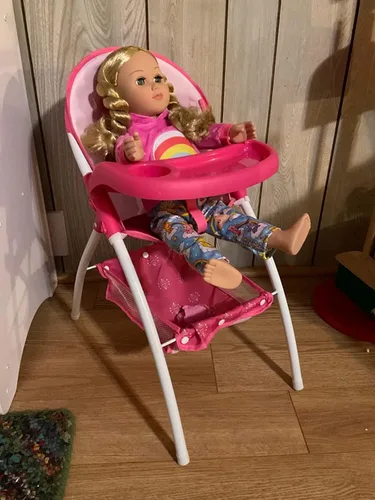 Miniatura 6 de Anivia Silla alta de muñeca de bebé, silla alta de juguete para muñeca de bebé (DH010-PINK)