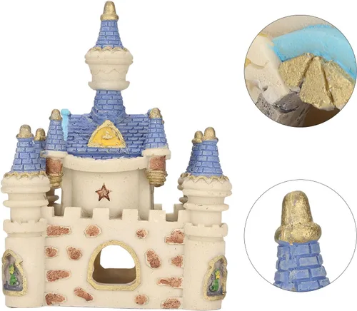 Miniatura 7 de Zerodis Decoración de castillo de resina para acuario, decoración de castillo de peces, decoración de castillo de resina, cueva, decoración de peces