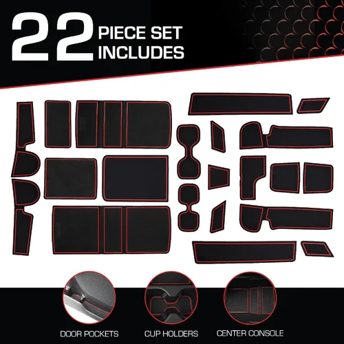 Miniatura 2 de CupHolderHero Compatible con accesorios Honda CR-V 2017-2022 – Insertos de portavasos antipolvo antideslizantes personalizados de alta calidad, Rojo
