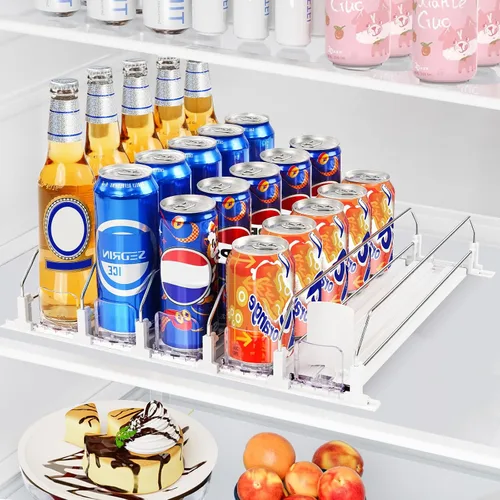 Miniatura 7 de Organizador de bebidas para mini refrigerador, dispensador automático de bebidas para refrigerador, organizador de latas de soda para bebidas