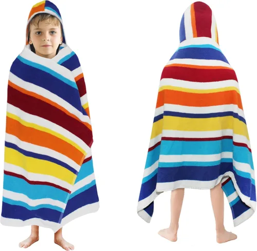 Miniatura 19 de ORIGINAL KIDS Toalla de baño con capucha, 100 % algodón de rizo grande con capucha para niños, toalla de playa para ducha de niños pequeños, toalla