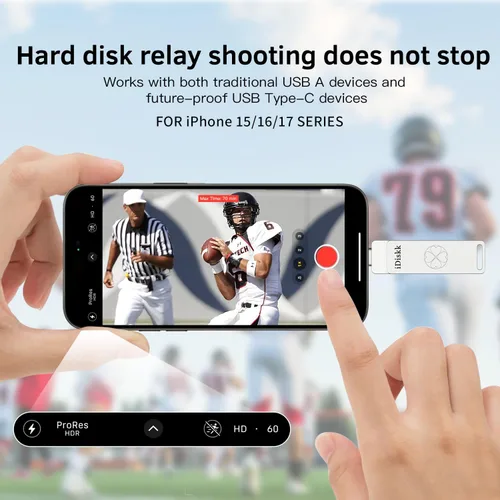 Miniatura 2 de iDiskk Unidad flash de 128 GB y 500 MB/s Photo Stick para USB C iPad/iPhone/MacBook, portátiles, teléfonos Android, fotos y videos de copia