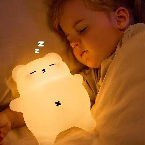 Miniatura 10 de DREAMING MY DREAM Bonita luz nocturna de jirafa para niños, 3 niveles regulables, lámpara táctil de cabecera recargable, luz blanda para guardería