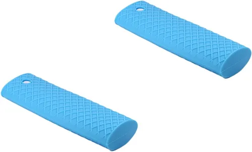 Miniatura 17 de Bettomshin 3 soportes de silicona para mango caliente, 6.102 in/6.1 pulgadas, funda antideslizante de silicona para ollas, resistente al calor, Negro