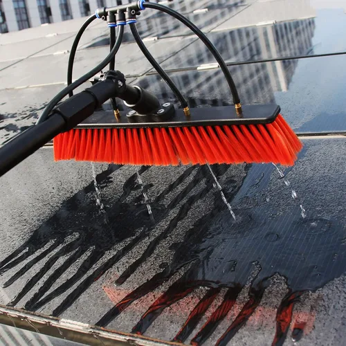 Miniatura 7 de Poste de limpieza de ventanas al aire libre, cepillo telescópico alimentado con agua, kit de poste de alimentación de agua con aerosol de manguera