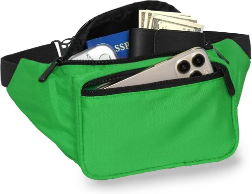 Miniatura 2 de Riñonera para hombres y mujeres Riñonera Riñonera ligera para viajes, deportes, senderismo, Verde - Sólido, talla única