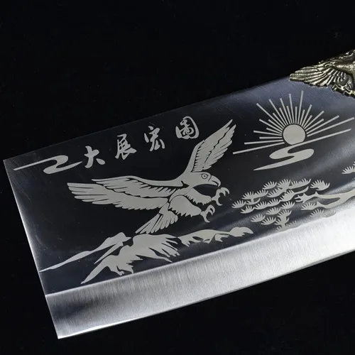 Miniatura 3 de Cuchillo de carne, cuchillo de cocina forjado a mano de 9 pulgadas, cuchillo de cocina de hoja afilada, cuchillo de cocina Longquan de China