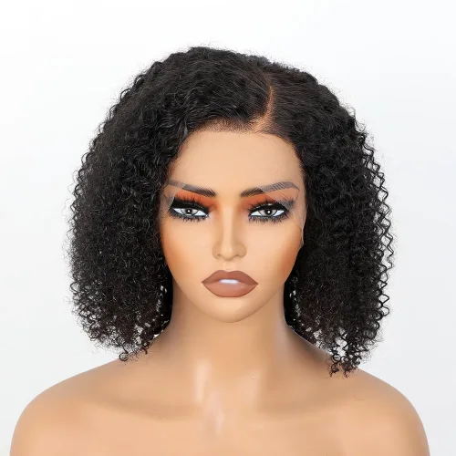 Miniatura 3 de Pelucas afro rizadas tipo Bob con parte C de 13 x 6 pulgadas, peluca de encaje frontal HD de 16 pulgadas, sin pegamento, parte lateral prearrancada