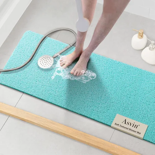 Miniatura 17 de Asvin Tapete de Baño con Textura Suave, para Ducha, Bañera, 24x16 Pulgadas, Libre de Ftalatos, Antideslizante, Tapetes Cómodos para Bañera