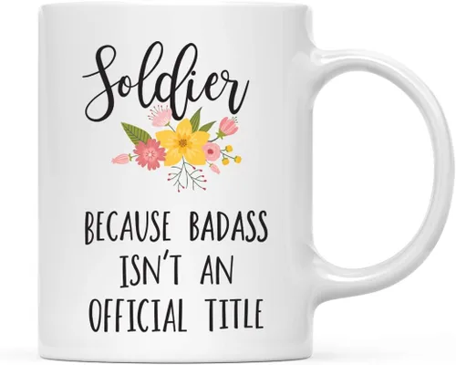 Miniatura 55 de Andaz Press Taza de café de 11 onzas, regalo de broma, tía porque Badass no es un título oficial, gráfico floral, 1 paquete