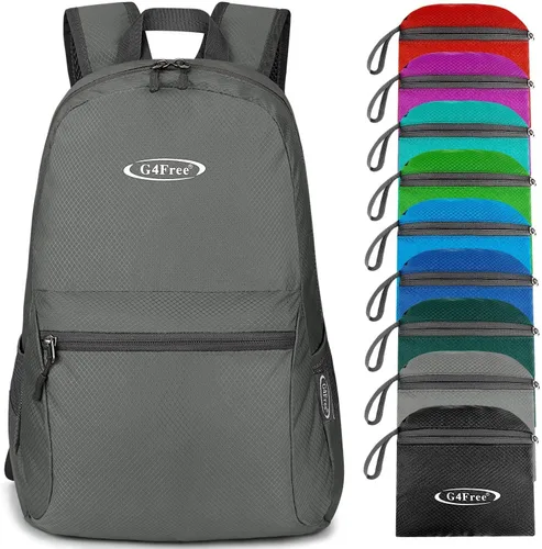 Miniatura 24 de G4Free Mochila ligera plegable de 20L, mochila de senderismo para viajes, mochila de día plegable para hombres y mujeres Naranja