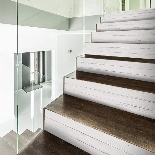 Miniatura 14 de funlife 14 tiras de calcomanías para elevadores de escaleras, vinilo para despegar y pegar, calcomanías decorativas para escaleras, 39.37 x 7.09