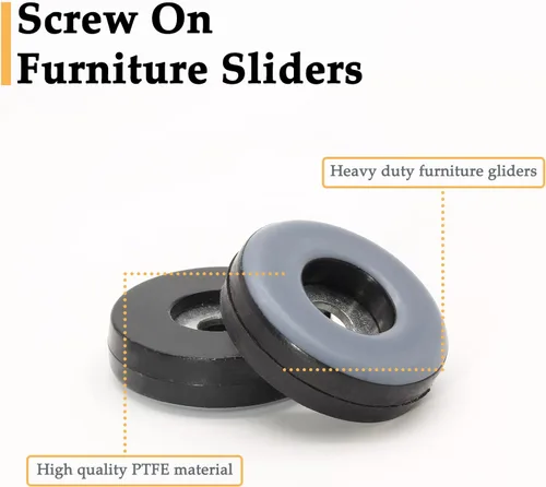 Miniatura 3 de 20 deslizadores de muebles de 1 pulgada, protectores de suelo de PTFE para sillas autoadhesivas para muebles para suelos de madera dura, alfombras