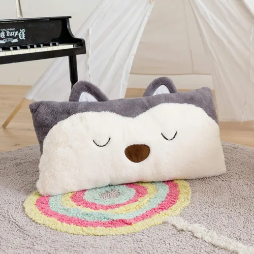 Miniatura 7 de Snugtown Almohada lumbar de animales de peluche, almohada de felpa súper suave para niños, bonita almohada en forma de tiburón, 12 x 24 pulgadas